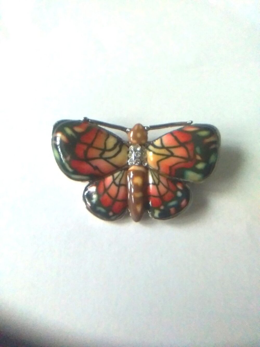 Vintage Enameled Butterfly Brooch